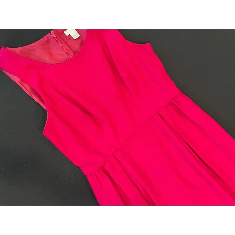 ~ J.Crew 8 sleeveless wool blend pink shift / sheath dress, knee length pleated - Picture 9 of 12